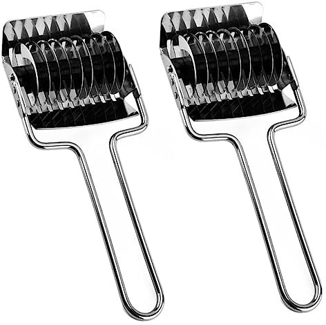 Mikinona 2 Piezas Cortador De Pasta Multifunción Cortador De Fideos Mango Antideslizante Material Resistente y Saludable