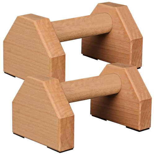 2 flessioni in legno con impugnature ergonomiche, supporta 299,4 kg per allenamenti di yoga e palestra
