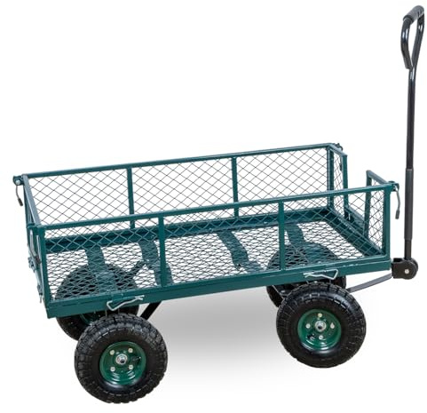 LandXpert Gitterwagen bis 300kg Transportwagen Handwagen Gitteraufbau Luftreifen