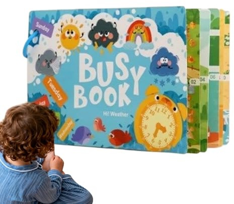 Generisch Livres éducatifs - Jouets éducatifs réutilisables - Activités préscolaires Jeux d'attribution | Pour 1-5 ans Garçon Fille Maison École maternelle Anniversaire Noël
