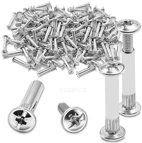 Yonality 120 Pièces Vis de Connexion pour Connecteur de Meubles et Armoires, Meubles M5x25mm Connecteurs d'armoire, Vis d'assemblage pour Meubles, Armoires, Tables en Bois