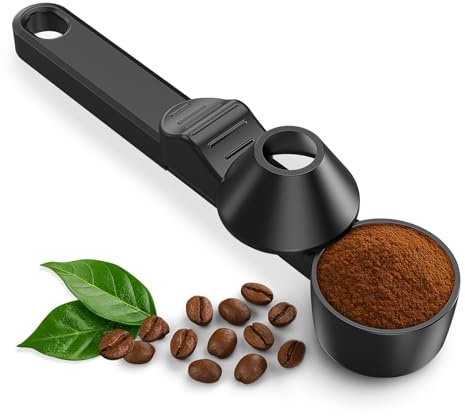 LuminaVerde Coffee Spoon, Portioner & Dosing Spoon Stainless Steel, Measuring Spoon for Coffee Powder and Cocoa, Funnel Design for Clean Dosing
