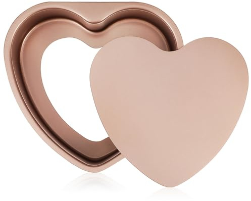 Toyvian Tortiera a Forma di Cuore 8 Pollici in Acciaio al Carbonio Base Rimovibile, Stampo per Torte Resistente e Spesso, Adatto per Forno e Preparazioni Domestiche e Professionali
