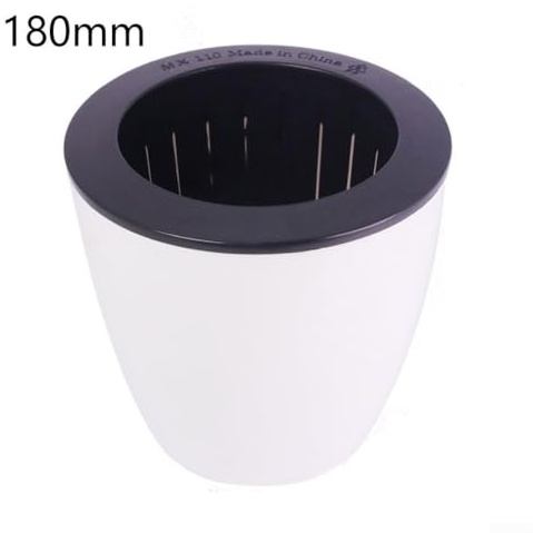 Self Watering Plant Pot, Automatic Flower with Cotton Rope, Round Plastic Indoor Garden Pot, Lazy Plant Care Container with Water Reservoir for Home Office Decor(180mm)