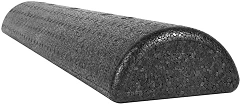 CanDo Foam roller half-round / Fascial roll / Massage roll - Pilates, Physio, Yoga, trigger point, 91 x 15 x 10 cm, black