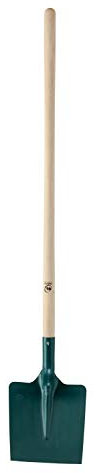 Leborgne, Pelle carrée tôle 25 cm manche bois TP certifié PEFC 100% 110 cm, Bord d’attaque droit, Largeur de la pelle adaptée à la taille des tranchées, Pour manipuler la terre, le gravier, le sable