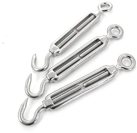 DQ-PP STAHLSEIL SET | 6mm | 10m | 6 x Seilklemmen Bügel 6mm | 2 x Spannschloss M4 Haken – Öse | Edelstahl INOX | 7x19 weich | Drahtseil für Rankhilfe Rostfrei Seil Stahl Draht Forstseil Windenseil