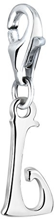 Nenalina Buchstabe L Karabiner Charm Anhänger Bettelarmband 925 Silber | Damen-Charm-Anhänger für alle gängigen Charmträger Charm-Club Clasp-Charms 925er Sterling-Silber