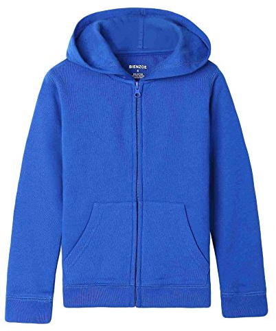 Bienzoe Pojkar Blixtlås Upp Luvtröja: Barn Mjuk Anti-Pilling Skinna Skoluniform Tröja Blå 14