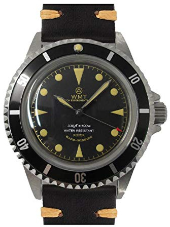 Walter Mitt Royal Marine Taucher Edelstahl 316L Automatik Miyota Schwarz Leder Unisex Uhr