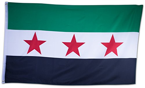SCAMODA Bundes- und Länderflagge aus wetterfestem Material mit Metallösen, Outdoor Fahne & Flagge (Syrien) 150x90cm
