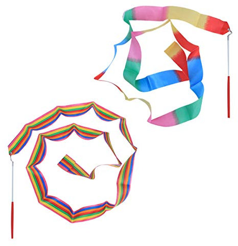 2 Stücke 2 Rhythmische Kunst Gymnastik Band mit Stick Kinder Tanzen Streamer Riband Wirbelnden Rod