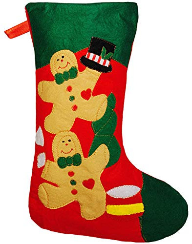 alles-meine.de GmbH XL - Weihnachtssocke & Filzstrumpf - 50 cm - Lebkuchenmann - zum Aufhängen - Nikolausstiefel - Nikolausstrumpf/Weihnachtsstiefel - Filz - großer Geschenke S..