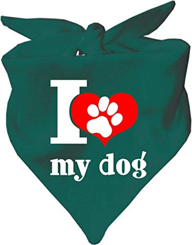 Kleiner Fratz Hunde Dreiecks Halstuch (Fb: türkis) (Gr. 1 (55 cm)) I love my Dog