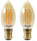 paul russells LED Candle Filament Light – 2.5W 20W Equivalent Replacement, 200LM Lumens, 2200K Extra Warm White, SBC B15 Small Bayonet Cap C35 Bulbs – Energy Saving Non-Dimmable Lamps - 2 Pack
