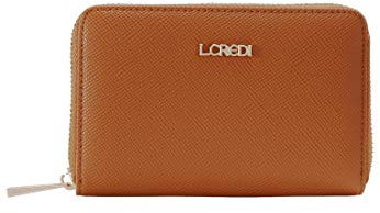 L.CREDI Damen Portemonnaie Ebba - Klassisch, Cognac (Hellbraun), RFID-geschützt