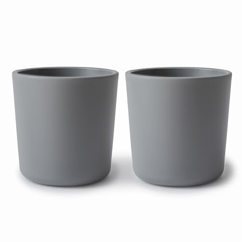 Mushie 2 x Barn Kopp Drickskoppar | Tillverkad i Danmark | BPA-fri och diskmaskinsäker | Säker, högkvalitativ och hållbar startutrustning för småbarn, pojkar och flickor | Smoke