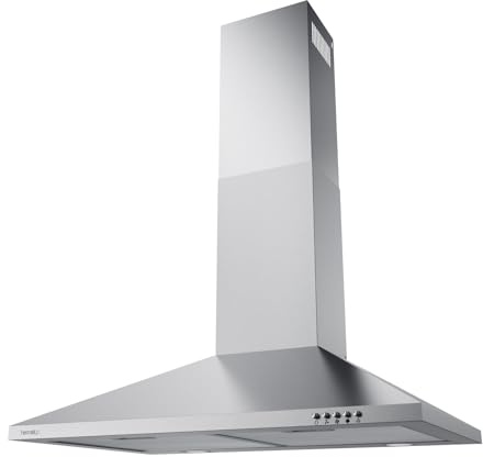 Hermitlux Range Hood 30 inch Stainless Steel, Wall Mount Vent Hood for Kitchen with Charcoal Filter, Ducted/Ductless Convertible