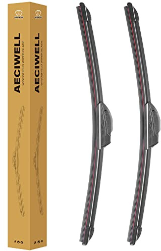 AECIWELL Windshield Wipers OEM Quality 26 + 16 Premium All-Season Wiper Blades Automotive Replacement Windshield Wiper Blades for U/J hook (Set of 2)