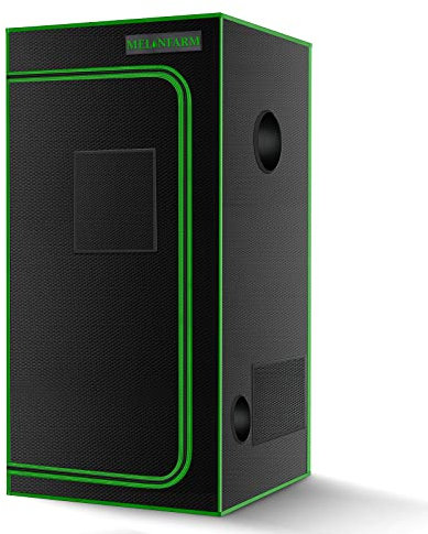 MELONFARM Tenda da coltivazione 2 x 2, 61 x 61 x 121 cm, riflettente, in mylar 600D, idroponica con finestra di osservazione, vassoio da pavimento e borsa per attrezzi per la coltivazione di piante da