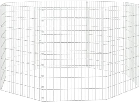vidaXL Kaninchenkäfig 8 Paneele 54x80 cm Verzinktes Eisen Haustierkäfig Stall