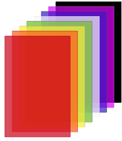 8 Pack Colored Cast Acrylic Panels - 8 X 12 Inch Translucent, 1/8 Inch Thick, Colored Plastic Sheets for Art, Crafts, DIY Display - 8 Colors