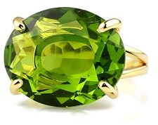 ANEMONE JEWELRY 14k Gelbgold Peridot Ring - Ovalschliff Edelstein-Cocktail-Ring - August Geburtsstein Ring - Edelschmuck und Geschenke für Frauen - Anpassbar mit Gravur - Wahl der Größe und Material