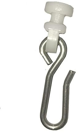 50 Stück Gardinengleiter mit Metallhaken für Vorhangschienen mit 6 mm Laufkanal für schwere Gardinen und Vorhänge