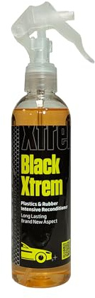 Tecnoxx – Black Xtrem Restaurator für Kunststoffe und Gummiteile im Aussenbereich des Fahrzeugs Pro 250 ml Sprühbehälter