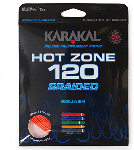 Karakal Hot Zone Lot de 120 cordes de squash tressées Orange