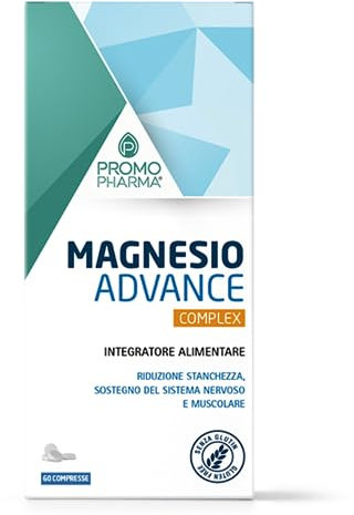 Magnesio Advance Complex – Integratore con Magnesio Bisglicinato, Citrato e Gluconato ad Alta Assimilazione – Per Stanchezza, Crampi e Recupero Muscolare – 60 Compresse
