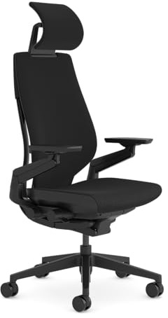 Steelcase Ergonomischer Bürostuhl: Gesture, Kopfstütze, Schwarz | Leicht montierbar, Universalrollen, Premium-Materialien, bis 180 kg und 190 cm, sitzkomfort