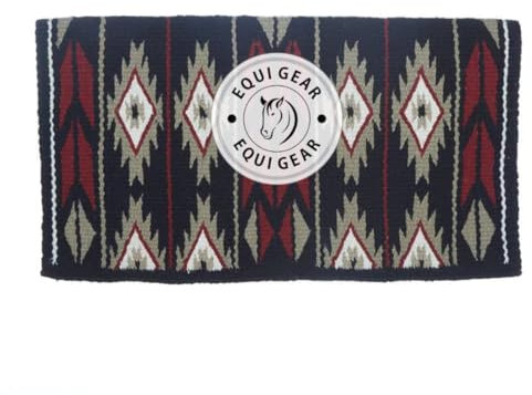 EQUIGEAR Western Ranch Horse Satteldecke aus neuseeländischer Wolle, Western-Design, handgefertigte Satteldecke, Wollpolster, Sensor Flex (Anpassung möglich), WQ79 (34x38)
