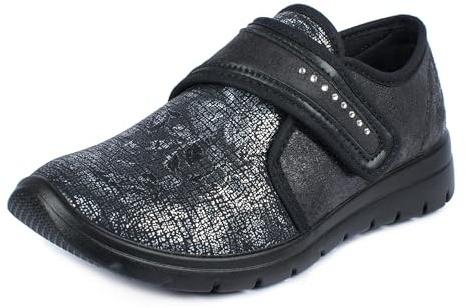 Aerosoft Scarpa Bassa da Donna Stretch 19 con Plantare Estraibile Antiscivolo (Nero 24, 38)