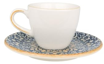 Bonna Alhambra - Tasses à expresso et soucoupe - 80 cc - Porcelaine - lot de 6