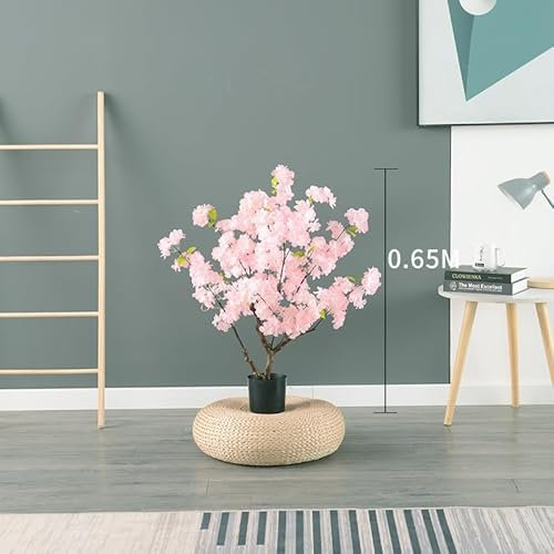 Decoración de flores de cerezo for la oficina en el hogar: mejore su espacio de trabajo con la serena belleza de las flores de cerezo artificiales, brindando un ambiente tranquilo e inspirador(Pale Pi