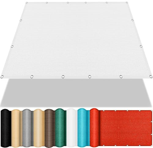 Toile Ombrage Auvent Respirant 110 x 550 cm, Protection Solaire Hdpe, Respirant, Perméable, Voile d'ombrage Respirant Rectangle, Filet Dombrage Rectangle, pour Plein Air, Jardin, Blanc