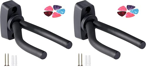 Vinabo Supporto per chitarra e chitarra elettrica, Stand Confezione da Supporto Gancio Montaggio a parete, Appendi Titolare per Basso Elettrico Ukulele Violino (1PC) (Confezione da 2)
