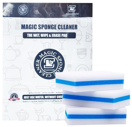 Foamworld 50 esponjas mágicas, esponja borrador de suciedad, esponja de melamina, para limpieza de cocina, baño, zapatos y otros artículos del hogar, 110 × 70 × 30 mm