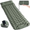 ROPODA Single Air Bed, Quick Flocked Inflatable Mattress, Blow Up Camping Bed with Pillow & Built-in Foot Pump, for Camping, Short Trips, Family Guests 75*30*11 (Gray)