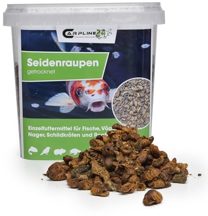 Carpline24 Getrocknete Seidenraupen 250g - Proteinreiche Insekten als Futter für Vögel, Koi, Reptilien, Igel & Nager, Vogelfutter, Fischfutter