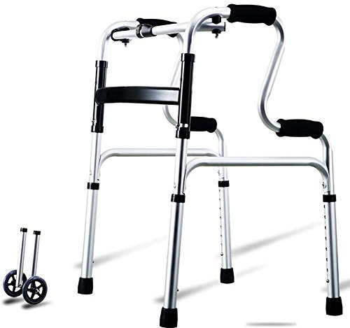 Déambulateurs pour personnes âgées Déambulateurs pour personnes âgées avec grandes roues, déambulateur à hauteur réglable en aluminium léger pour intérieur et extérieur, aide à la mobilité durabl