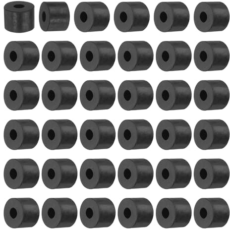 QUARKZMAN 36pcs Rondelles en Caoutchouc Anti-Vibration Épaises, Entretoise Plate Amortisseur pour Connexions Électriques Réparations Automobiles Appareils, 14mm OD x 5mm ID x 10mm Hauteur
