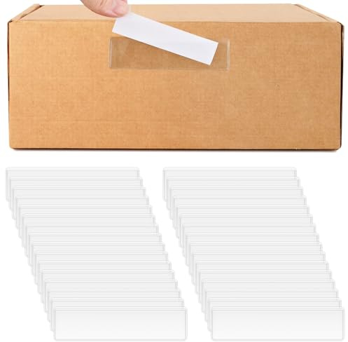 Etikettenhalter, 32 Stück Etikettenhalter Selbstklebend, 11x3cm selbstklebende Regaletiketten, Transparent selbstklebende etikettenhalter klein für Bibliotheken Geschäften Lagerregalen