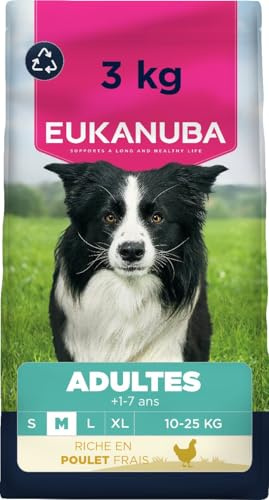 EUKANUBA Cibo secco per Cani con pollo fresco per razze di taglia media - Alimento secco premium per Cani adulti, 3 kg