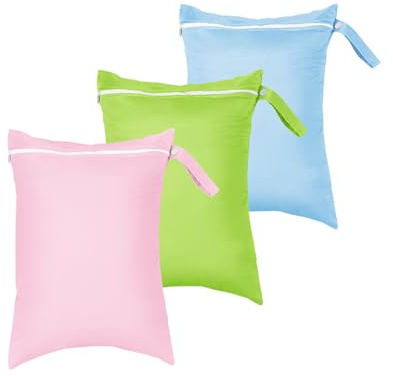 TingHaoO 3 borse per pannolini bagnati/asciutti per bambini, impermeabili, lavabili, riutilizzabili, da viaggio, spiaggia, piscina, per costumi da bagno o vestiti bagnati, borsa da viaggio per