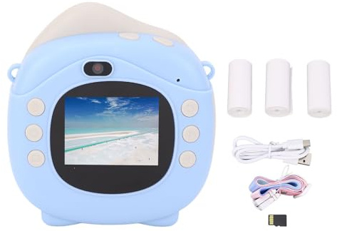 XZXCVN Macchina Fotografica Istantanea Termica, Fotocamera Compatta 12MP con Stampa Termica, Schermo IPS 2 Pollici, Batteria a Lunga Durata - Stampa Veloce Senza Inchiostro, Ideale per (32 GO)