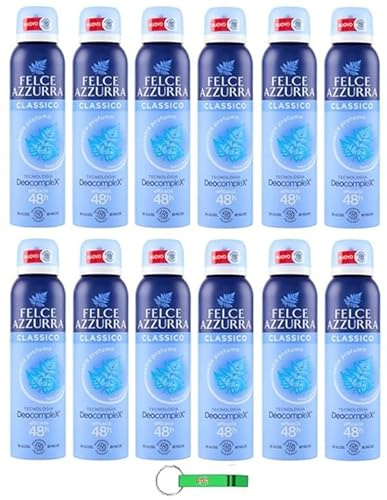 Felce Azzurra Deodorante Spray Classico Deocomplex, Efficacia 48 ore, senza macchie, 150 ml + Portachiavi Beni Culinari