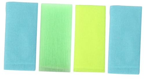 BIUDECO 4 pièces Serviette Exfoliante Douce pour Éponge Bain Réutilisable Nylon Nettoie Pores Obstrués Exfoliation pour Corps Doux Accessoires Bain Multifonctions