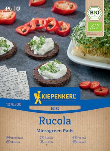 Kiepenkerl BIO Microgreen Pads Rucolasamen 1076300-3 Bio-Samenpads - Salatrauke & Rucola Anzucht - Kinderleicht - Microgreens - Nachfüllpad, Pflanzen